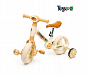3 In 1 Kids Balance Bike With Pedals Training Wheels And Adjustable Seat Learning Bicycle For Boys And Girls  Beige  - Similar Product Imag - ID 7167008