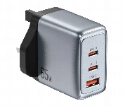Green Lion Gan Uk Plug Charger 65W Triple Port Fast Charge Grey  - Similar Product Imag - ID 7167015