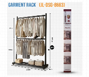 Double Rod Heavy Duty Garment Rack With Bottom Storage Shelf  - Similar Product Imag - ID 7167481