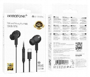 Borofone M100 Wired Earphone With Mic Stereo Sound Universal Compatible Black  - Similar Product Imag - ID 7167610