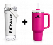 Stanley 20Oz Activate Shaker Bottle And 40Oz Quencher H20 Flowstate Tumbler White Dark Pink Combo  - Similar Product Imag - ID 7167697