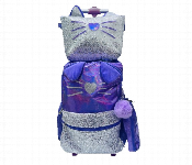 Sequin Cat Rolling Backpack Set 17 Inch 3 Piece Purple And Silver  - Similar Product Imag - ID 7168646