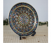 Hand Colored Brass Plate 30Cm Hg00019 Islamic Geometric Design  - Similar Product Imag - ID 7169000
