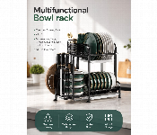 All In One Multifunctional Bowl Rack Durable Steel Kitchen Storage Organizer  - Similar Product Imag - ID 7169124