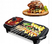 Sokany Sk2208 1350W 2 In 1 Electric Bbq Grill And Hot Pot Non Stick Tabletop Cooker  - Similar Product Imag - ID 7170494