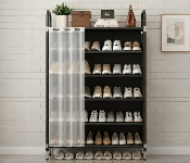 6 Layer Dustproof Shoe Rack 65X28X110Cm Black Xg263 6P  - Similar Product Imag - ID 7170608