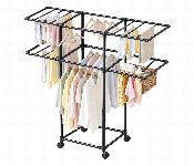 Multi Functional Clothes Drying Rack With 4 Hanging Rods Foldable Laundry Stand Indoor Outdoor  - Similar Product Imag - ID 7170714