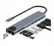 Type C To Hdtv 8 In 1 Adapter 4K Rj45 Sd Tf Usb  - Similar Product Imag - ID 7171027