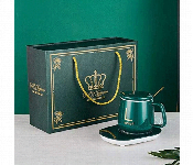 Lucky 55C Coffee Cup Warmer Set Electric Heating Coaster Ceramic Mug Spoon Gift Box Assorted  - Similar Product Imag - ID 7171551