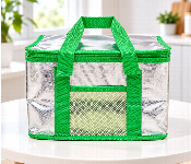 Insulated Cooler Bag 638S Green For Food And Drinks With Carry Handles And Mesh Pocket  - Similar Product Imag - ID 7171831