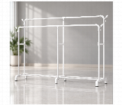 Multifunctional Double Clothes Rack With Shoe Storage 60Kg Yh6816 160 White  - Similar Product Imag - ID 7172045