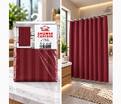 In House Shower Curtain 180 X 180 Cm Maroon Peva Bathroom Curtain With 12 Hooks Sct 1840  - Similar Product Imag - ID 7173038