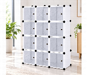 Diy Plastic Storage Cabinet 12 Cube Multi Layer Organizer With Dustproof Doors Wrd 2832 White  - Similar Product Imag - ID 7173046