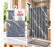 In House Shower Curtain 180 X 180 Cm Black Silver Peva Bathroom Curtain With 12 Hooks Sct 1871  - Similar Product Imag - ID 7173058