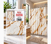In House Shower Curtain 180 X 180 Cm White Cream  Peva Bathroom Curtain With 12 Hooks Sct 1871  - Similar Product Imag - ID 7173063