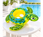 Inflatable Turtle Shaped Baby Swimming Float With Seat Handles Green Smy02T  - Similar Product Imag - ID 7173269