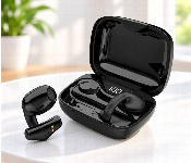 Porodo Soundtec Snap Clip On Wireless Earbuds Bluetooth 5.3 24H Playtime 300Mah Charging Case Touch Control Black  - Similar Product Imag - ID 7173422