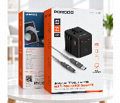 Porodo 25W Gan Universal Travel Adapter With 2 Usb C And Usb A Ports Black Pdfwch065  - Similar Product Imag - ID 7173527