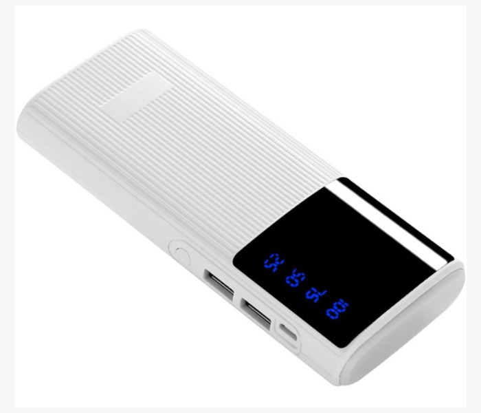 Macon Powerbank with Strong Light Real Capacity 20000mAh - Blue / White  Front View - ID 94155