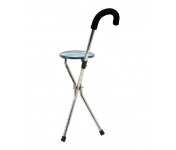 Portable Folding Chair With Stick 31589 Silver in UAE