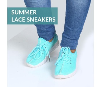 Summer Womens Fashion Lace Shoes EU37 SWLG43 Green in UAE