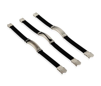3 Set Men's Stylish Bracelet Black 31873 in OMAN