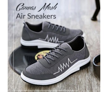 Canvas Mesh Air Walking Sneakers For Men EU41 CWSMG89 Grey in UAE