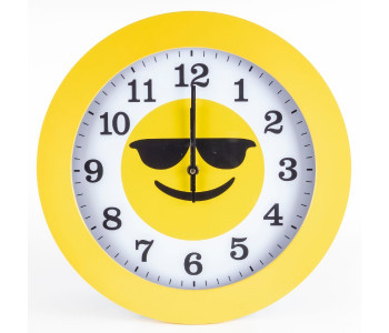DND DD13099 Smiling Face With Sunglasses Cool Emoji Wall Clock Multicolor in KSA
