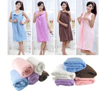Womens Wearable Bath Wrap Beach Towel Dress Bathrobe WBT56 Assorted in UAE