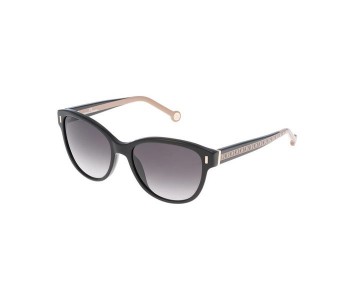 Carolina Herrera SHE597 700X Wayfarer Shiny Black Frame & Black Gradient Mirrored Sunglasses For Women in OMAN