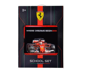 Ferrari FIHS080001-16 5 In 1 Heed The Speed Promotion Trolley Bag School Set - 16 Inch, Red in OMAN