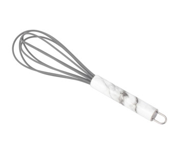 Royalford RF9551 8cm Marble Designed Silicone Whisk - White & Grey in UAE