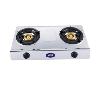 Sanford SF5356GC 2B Stainless Steel Double Burner Gas Stove - Silver in KSA