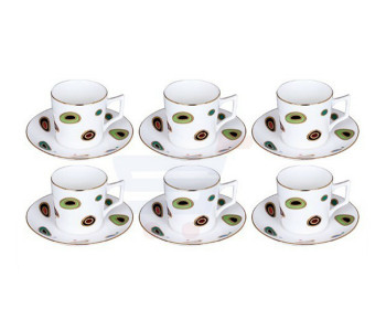 Royalford RF7230 6 Pieces Porcelain Cup & Saucer - White in UAE