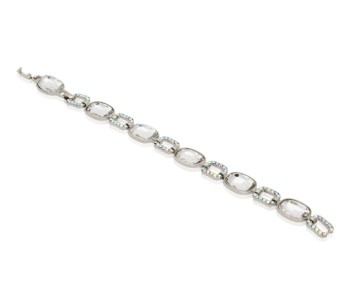 Kavani Silver Chimes Blue And Brown Crystal Rhodium Bracelet 33054 in OMAN