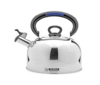 Instant Heat, Perfect Brew! For Zebra ZE-113550 Stainless Steel 7.5 L Classic Whistling Kettle Silver - ID 23597