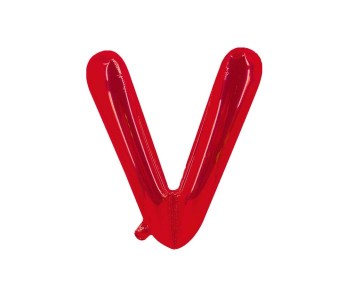 Express Delivery - Party Time V-RE-803379 Letter V 16 Inch Foil Balloon Red - ID 19799