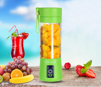 Portable Rechargeable 4B Juice Blender With 4 Stainless Steel Blade - Green in KSA