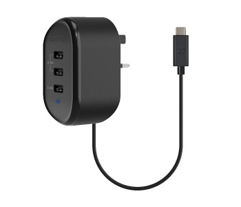 Promate TORNADO-3C USB 3.1 Type-C Home Charger With Cable Organizer - Black in KSA