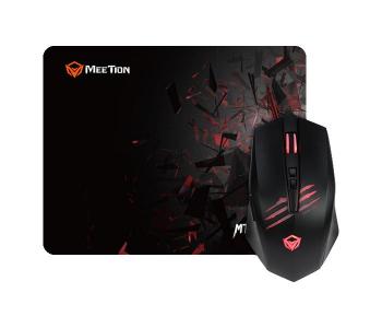 Express Delivery - Meetion MT-CO10 Thor Gaming Mouse & Mouse Pad - Black - ID 39398