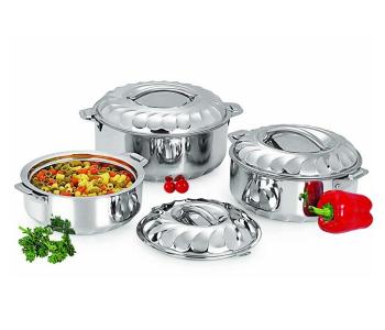 3 Piece National(Merri Boy) Stainless Steel Insulated Casserole Gift Set - Silver in UAE