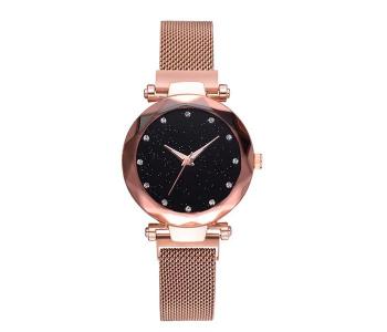 Ladies Quartz Watch With Magnetic Buckles - Gold in KSA