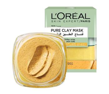 L'Oreal Paris Pure Clay Yellow Mask With Yuzu Lemon Cleanses - 50ml in KSA