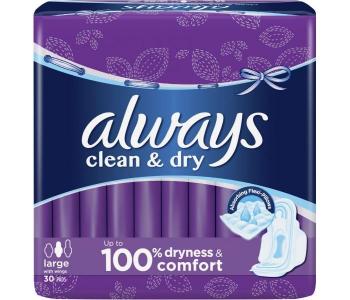 Always Sanitary Pads With Wings Large - 30 Pads in UAE