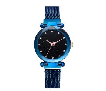 Ladies Quartz Watch With Magnetic Buckles - Blue in KSA