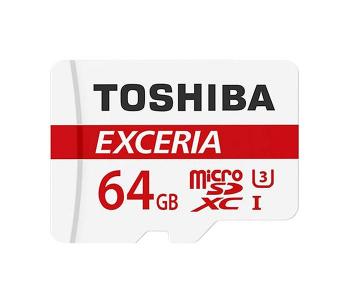 Toshiba M302 Exceria 64GB Class 10 90MBs MicroSD Card With Adaptor, Red in KSA