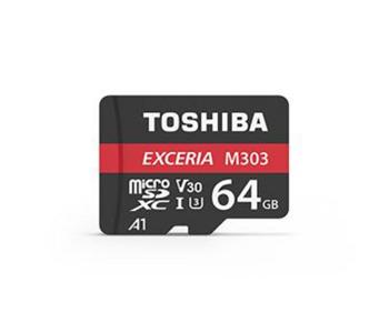 Toshiba THN-M303R0640E2 Exceria 64GB Class A1 98MBs MicroSD Card With Adaptor, Black in KSA