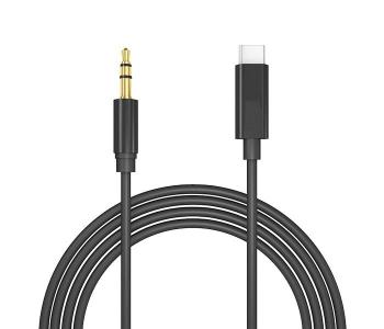 1m USB Type C To 3.5mm Audio Aux Cable Adapter - Black in KSA