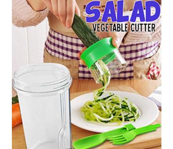 Spiral Salad To Go Portable Vegetable Cutter Container - Green in UAE