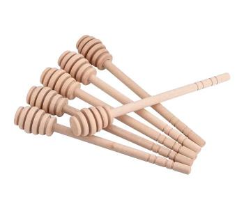 6 Pieces Wooden Honey Stick - Wood Colour in KSA